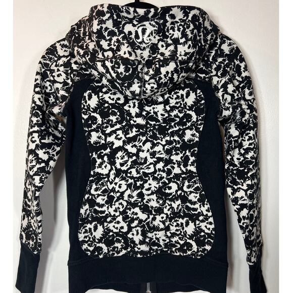 Lululemon Scuba Hoodie Full Zip Jacket 2 XS Black White Womens - Picture 2 of 8